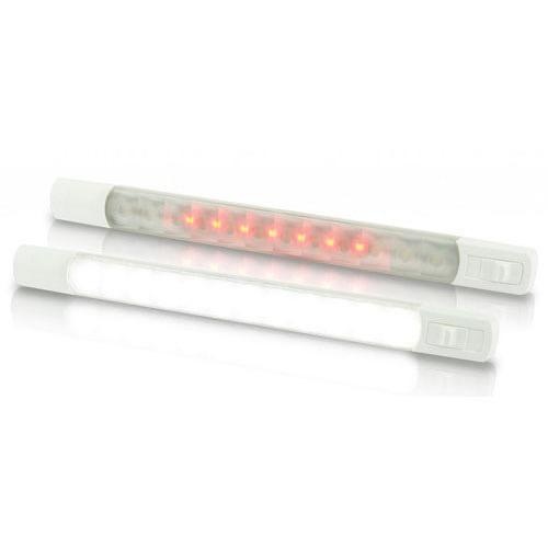 Hella 12V DC LED Surface Strip Lamp White - Red LEDs w/ Sealed Switch