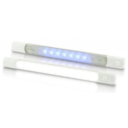 Hella 24V DC LED Surface Strip Lamp White - Blue LEDs w/ Sealed Switch