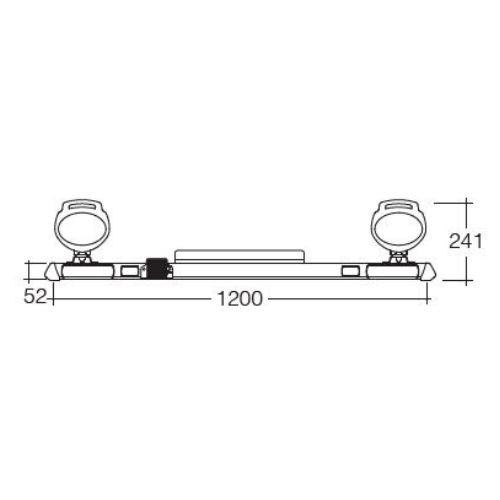 Narva 12/24V L.E.D Light Box Utility Bar - 1.2m w/ 'Mini Senator' L.E.D Work Lamps (Hybrid Lens - 2000 Lumen)