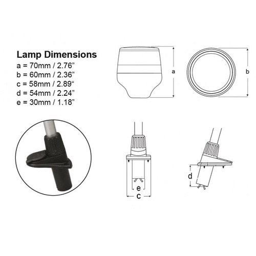 Hella 2NM NaviLED 360 All Round White Plug-in Pole Navigation Lamp - 54inch/1380mm - Black Base