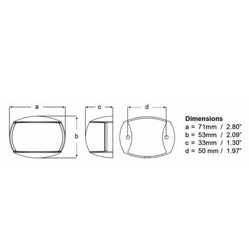 Hella 2NM BSH NaviLED Stern Navigation Lamp - White Shroud - Clear Lens (2.5m Cable)