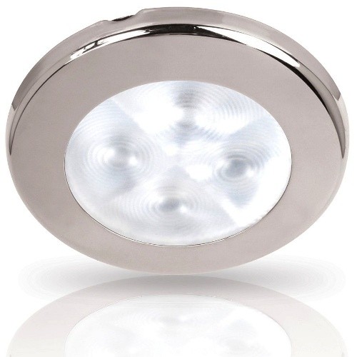 Hella 9599 and 9596 Series Round Downlights White Light LED Downlights - Spot Polished stainless rim 24V DC