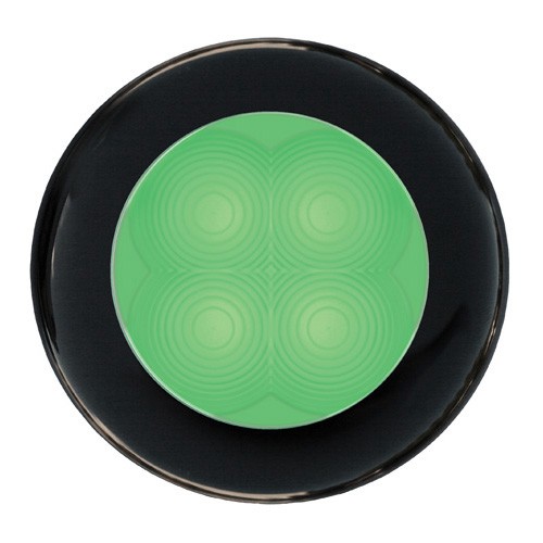 Hella Green Light Round LED Courtesy Black plastic rim Lamps 12V