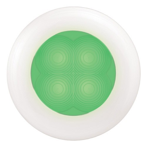 Hella Green Light Round LED Courtesy White plastic rim Lamps 12V