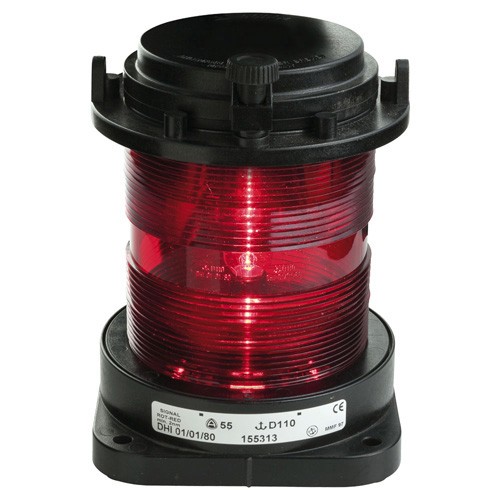 Aquasignal Series 55 Navigation Light Black Housing All Round Red No Bulb