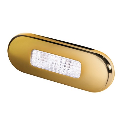 Hella White Light LED Step Gold stainless steel rim Lamps 10-33V DC