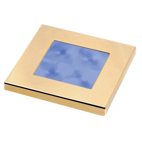 Hella Blue Light Square LED Courtesy Gold plated rim Lamps 24V