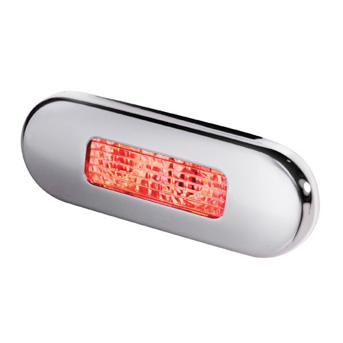 Hella Red Light LED Step Polished stainless steel rim Lamps 10-33V DC