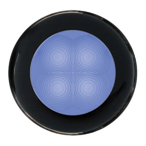 Hella Blue Light Round LED Courtesy Black plastic rim Lamps 24V