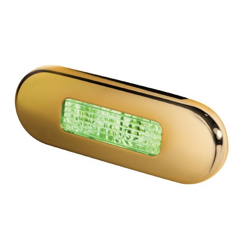 Hella Green Light LED Step Gold stainless steel rim Lamps 10-33V DC