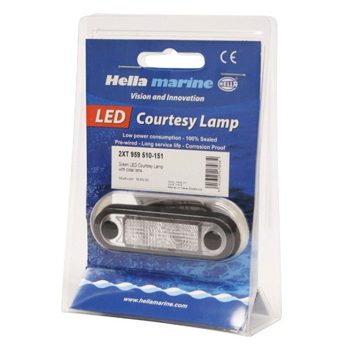 Hella Green Light LED Courtesy Clear Lens 10-33V