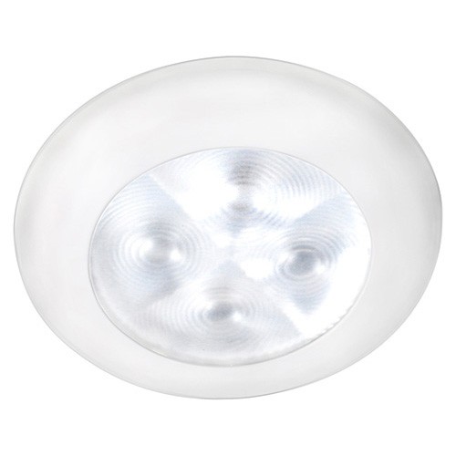 Hella 9599 and 9596 Series Round Downlights White Light LED Downlights - Spot White plastic rim 24V DC