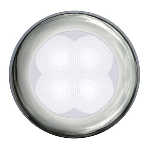 Hella Round Slim Line WHITE LIGHT ROUND* LED Polished stainless steel rim Lamps 12V