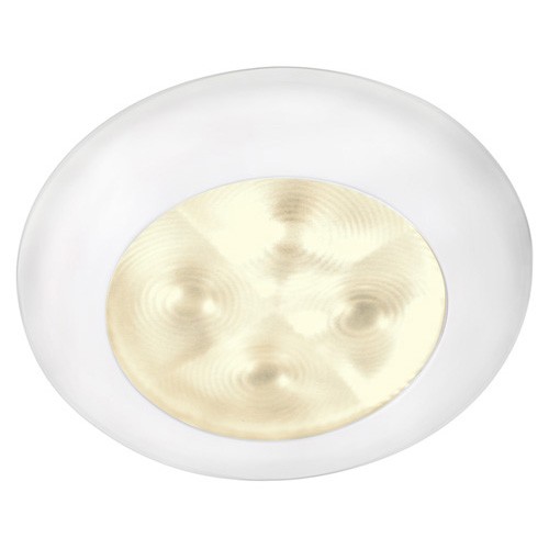 Hella 9599 and 9596 Series Round Downlights Warm White Light LED Downlights - Spot White plastic rim 24V DC