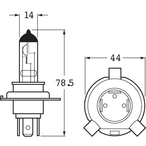 Hella H4 Premium Xenon Halogen Globe - Plus 30, Single Pack