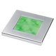 Hella Green Light Square LED Courtesy Satin chrome plated rim Lamps 24V