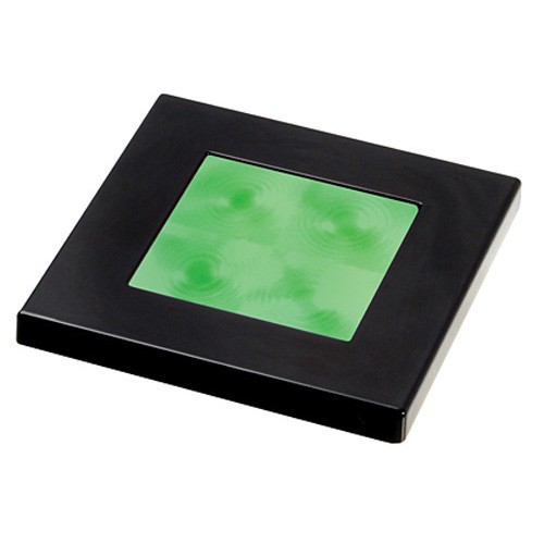 Hella Green Light Square LED Courtesy Black plastic rim Lamps 24V