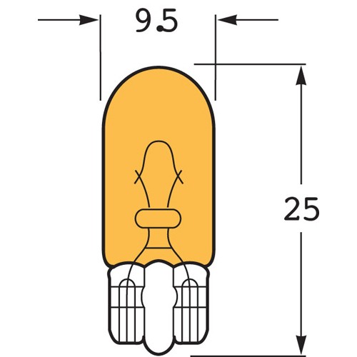 Hella Wedge Base Globe for Supp. Side Direction Indicator Lamps, 5V, 12W