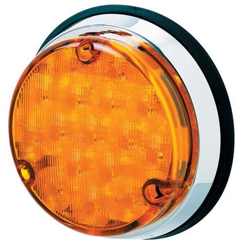 Hella 500 Series LED Front Direction Indicator - Amber, Chrome