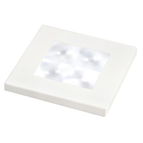 Hella Square Slim Line WHITE LIGHT SQUARE* LED White plastic rim Lamps 12V