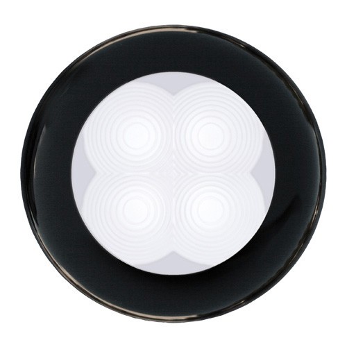 Hella Round Slim Line WHITE LIGHT ROUND* LED Black plastic rim Lamps 12V