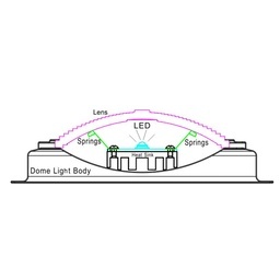 Doctor LED LED Mars Dome Light Chrome