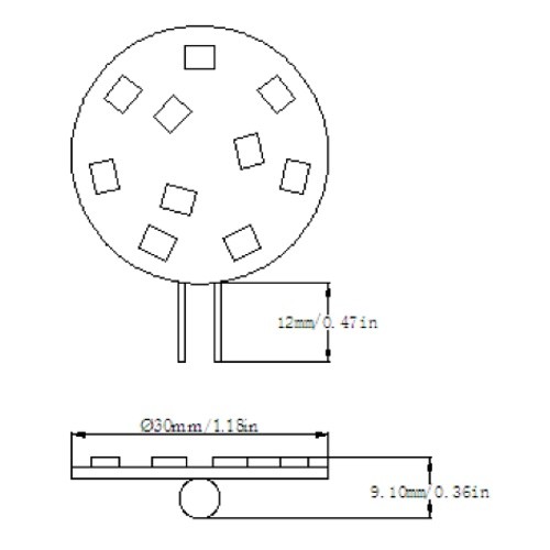 Marine LED Solutions G4 10 LED Halogen Replacement Side Pins 10-30V DC