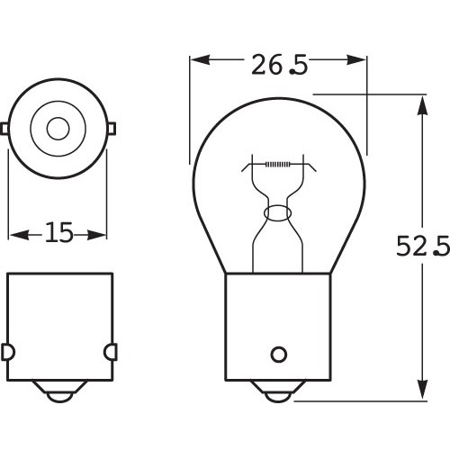 Hella Turn Signal/Stop Lamp Globe, 12V, 32W
