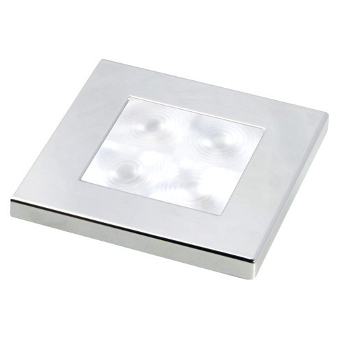 Hella Square Slim Line WHITE LIGHT SQUARE* LED Chrome plated rim Lamps 12V