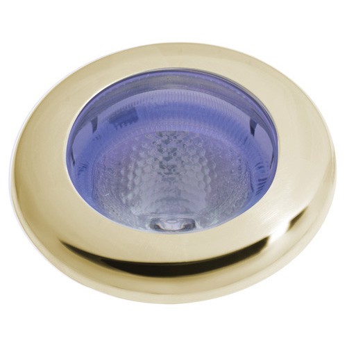 Hella 3980 Series Spot White Light LED Spot Lamps - Blue Ambient Ring Gold stainless steel rim Lamps 9-31V DC