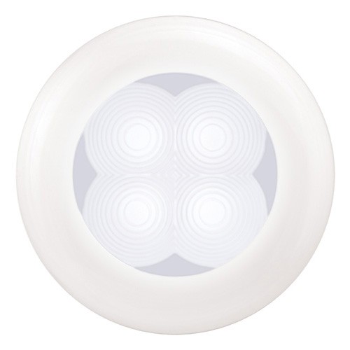 Hella Round Slim Line WHITE LIGHT ROUND LED White plastic rim Lamps 24V