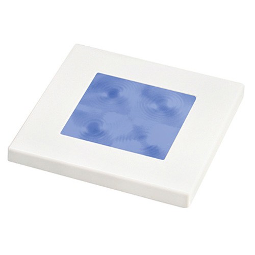 Hella Blue Light Square LED Courtesy White plastic rim Lamps 24V