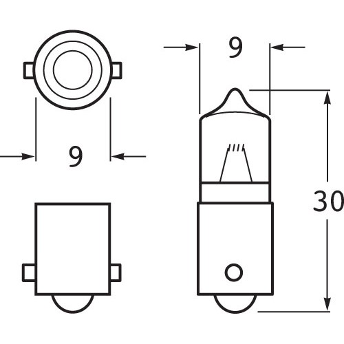 Hella Transverse Filament Halogen Globe, 12V, 20W