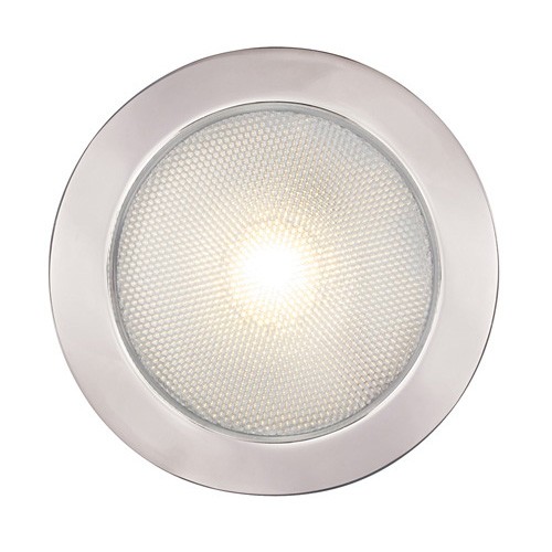 Hella Euroled 150 Dimming Downlight Warm White Light, Polished Stainless Steel Rim, Screw Mount 9-33V DC