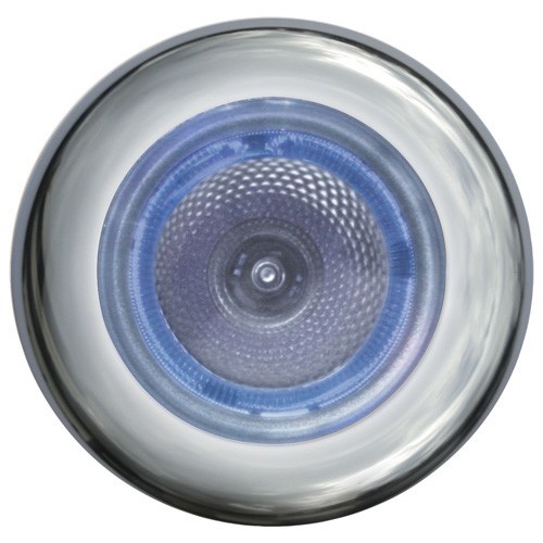 Hella 3980 Series Spot White Light LED Spot Lamps - Blue Ambient Ring Polished stainless steel rim Lamps 9-31V DC