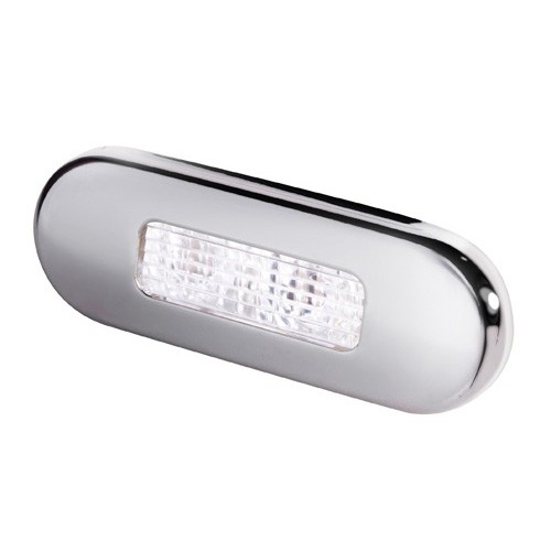 Hella White Light LED Step Polished stainless steel rim Lamps 10-33V DC