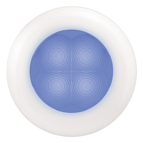 Hella Blue Light Square LED Courtesy White plastic rim Lamps 24V