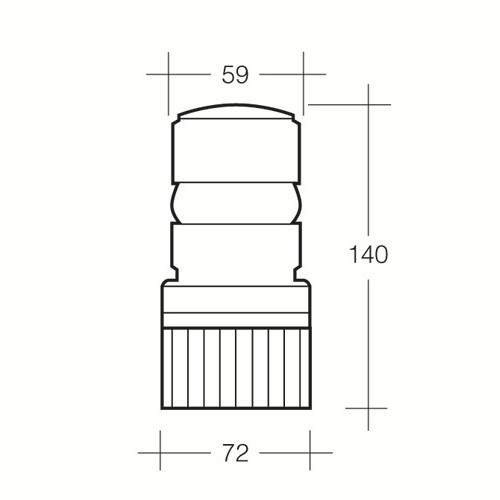 Narva Single Flash Strobe Light (Amber) With Magnetic Base, Cigarette Lighter Plug and 2.5m Spiral Lead, 12-80 Volts
