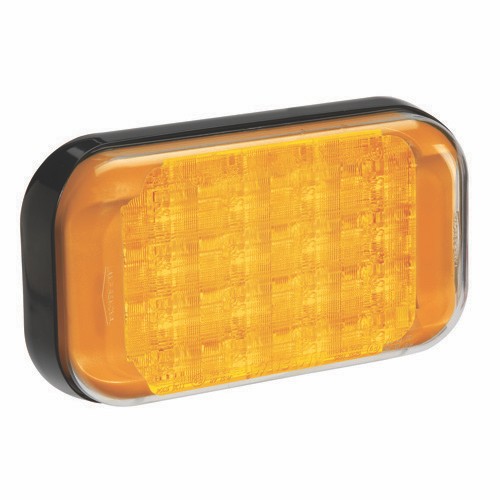 Narva 9-33 Volt High Powered L.E.D Warning Lamp (Amber) with 5 Flash Patterns, 0.5m Hard-Wired Cable and Black Base