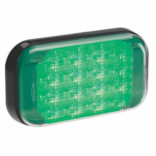 Narva 9-33 Volt High Powered L.E.D Warning Lamp (Green) with 5 Flash Patterns, 0.5m Hard-Wired Cable and Black Base fitted with Deutsch Connector