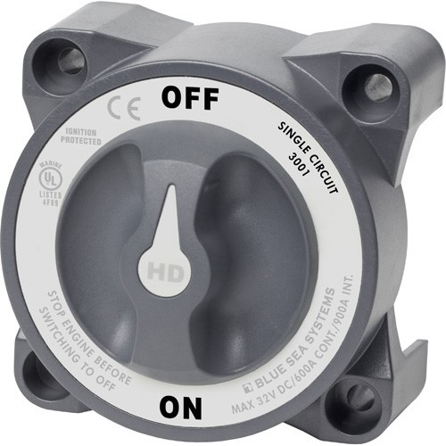 Blue Sea Systems HD-Series Heavy Duty On-Off Battery Switch with AFD