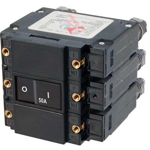 Blue Sea Systems C-Series Flat Rocker Circuit Breaker - Triple Pole