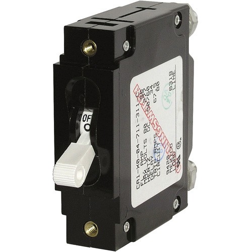 Blue Sea Systems C-Series White Toggle Circuit Breaker - Single Pole