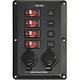 Blue Sea Systems 4 Position with 12V Sockets, BelowDeck Circuit Breaker Panel
