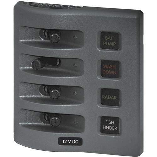 Blue Sea Systems WeatherDeck 12V DC Waterproof Fuse Panel - Gray 4 Positions