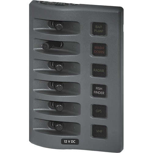 Blue Sea Systems WeatherDeck 12V DC Waterproof Fuse Panel - Gray 6 Positions