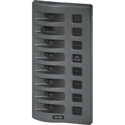 Blue Sea Systems WeatherDeck 12V DC Waterproof Fuse Panel - Gray 8 Positions