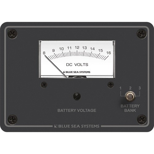 Blue Sea Systems DC analog Voltmeter Panel - 8 to 16V DC