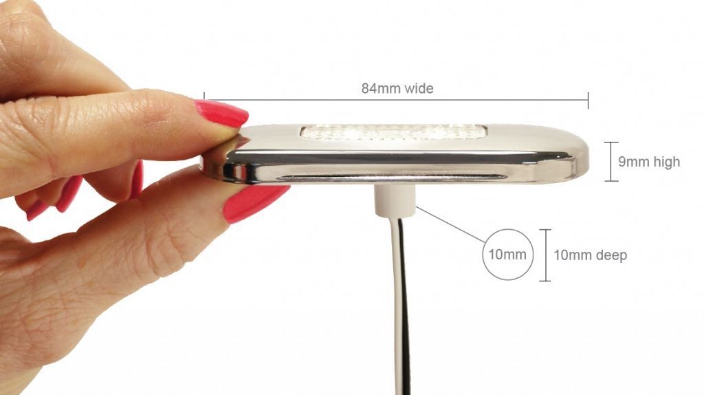 Hella LED Surface Mount Oblong Courtesy Lamp - White Light - Polished Stainless Steel Rim - 12/24V
