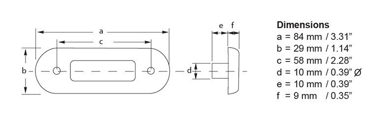 Hella LED Surface Mount Oblong Courtesy Lamp - Warm White Light - Polished Stainless Steel Rim - 12/24V